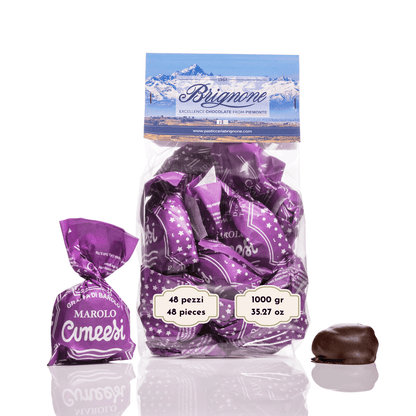 Cuneesi alla Grappa di Barolo - Cioccolatini artigianali piemontesi alla grappa di Barolo - Perfetti per regali. Acquista online con spedizione veloce.